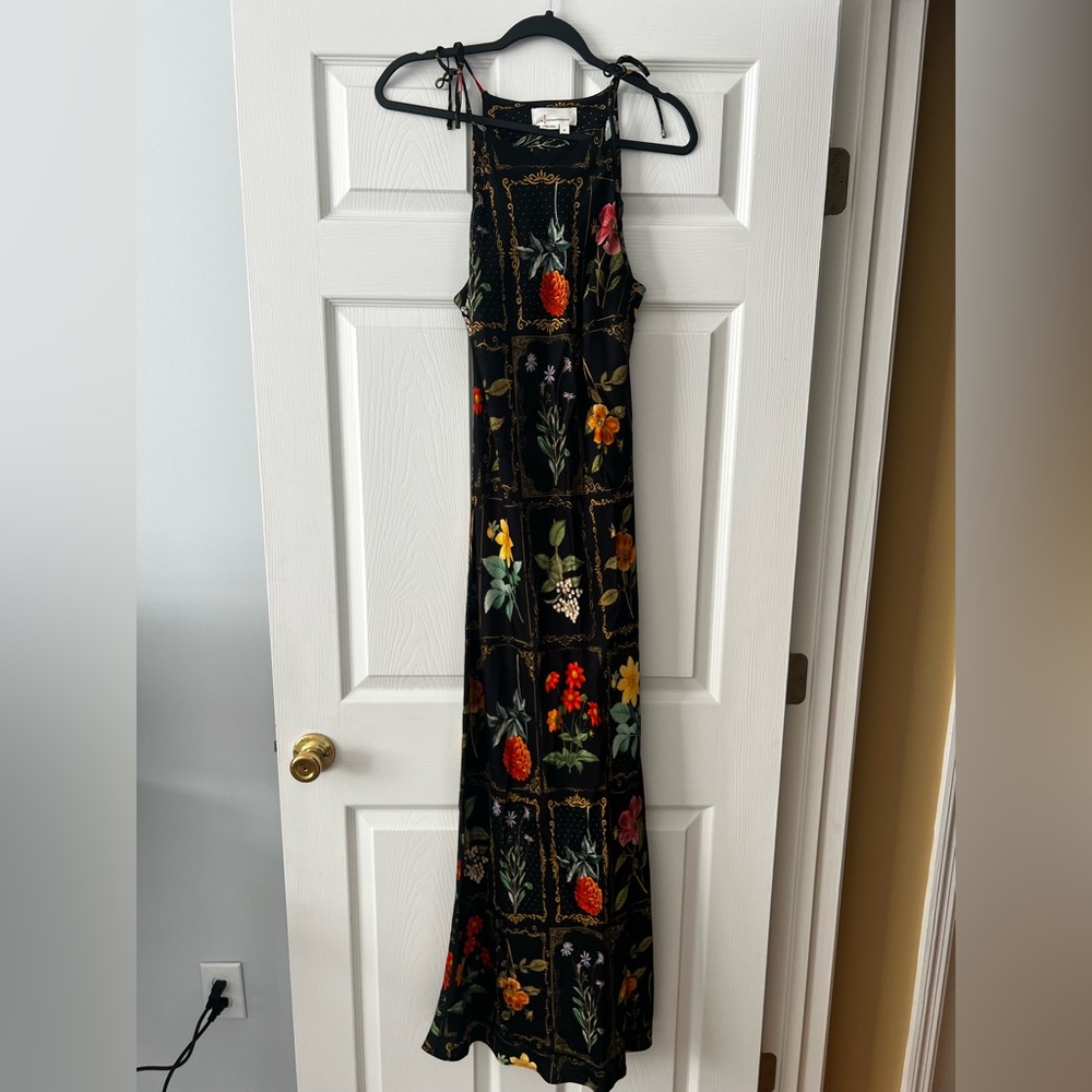 by Anthropologie tie-neck column midi dress - size M